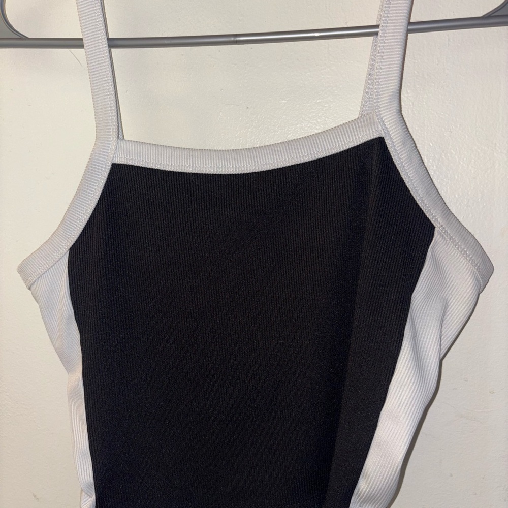 Black and White Strappy Top